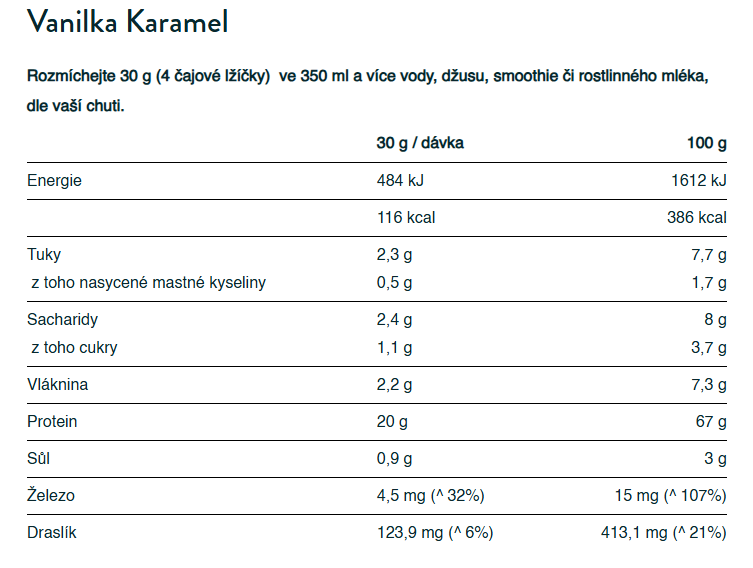 Vanilka Karamel_ složení